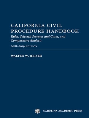 cover image of California Civil Procedure Handbook